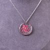Bijoux collier aube argenté acier inoxydable 316L chirurgical hypoallergénique rouge fait main france artisanal phénaïsens phenaisens. Collier Aube