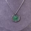 Bijoux collier aube argenté acier inoxydable 316L chirurgical hypoallergénique vert fait main france artisanal phénaïsens phenaisens. Collier Aube