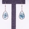 Bijoux rosée matinale argenté acier inoxydable 316L chirurgical hypoallergénique fleurs bleu fait main france artisanal phénaïsens phenaisens. Boucles d'Oreilles Rosée Matinale