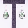 Bijoux rosée matinale argenté acier inoxydable 316L chirurgical hypoallergénique fleurs vert fait main france artisanal phénaïsens phenaisens. Boucles d'Oreilles Rosée Matinale