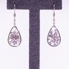 Bijoux rosée matinale argenté acier inoxydable 316L chirurgical hypoallergénique fleurs violet fait main france artisanal phénaïsens phenaisens. Boucles d'Oreilles Rosée Matinale