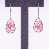 Bijoux rosée matinale doré acier inoxydable 316L chirurgical hypoallergénique fleurs fuchsia fait main france artisanal phénaïsens phenaisens. Boucles d'Oreilles Rosée Matinale