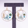 Bijoux boucle d'oreille sérénité doré acier inoxydable 316L chirurgical hypoallergénique bleu fait main france artisanal phénaïsens phenaisens. Boucles d'Oreilles Sérénité