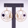 Bijoux boucle d'oreille sérénité doré acier inoxydable 316L chirurgical hypoallergénique violet fait main france artisanal phénaïsens phenaisens. Boucles d'Oreilles Sérénité