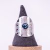 phénaïsens bijoux bague argenté fleurie acier inoxydable 316L chirurgical hypoallergénique fleurs bleu phenaisens fait main france artisanal. Bague Rosace