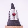 phénaïsens bijoux bague argenté fleurie acier inoxydable 316L chirurgical hypoallergénique fleurs rouge phenaisens fait main france artisanal. Bague Rosace