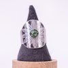 phénaïsens bijoux bague argenté fleurie acier inoxydable 316L chirurgical hypoallergénique fleurs vert phenaisens fait main france artisanal. Bague Rosace