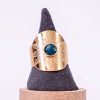 phénaïsens bijoux bague doré fleurie acier inoxydable 316L chirurgical hypoallergénique fleurs bleu phenaisens fait main france artisanal. Bague Rosace