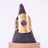 phénaïsens bijoux bague doré fleurie acier inoxydable 316L chirurgical hypoallergénique fleurs violet phenaisens fait main france artisanal. Bague Rosace